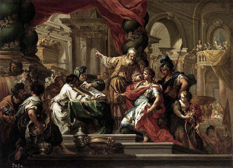 Sebastiano Conca Alexander the Great in the Temple of Jerusalem oil painting image